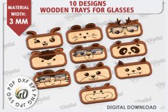 Animal Glasses Holders Laser Cut Bundle. Eyeglass Tray SVG Product Image 1