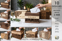 Wedding Card Boxes Bundle Laser Cut. Money Box SVG Product Image 1