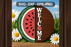 Welcome Watermelon Sign SVG Summer Door Decor Product Image 3