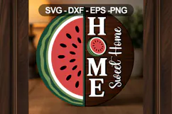 Watermelon Home Sweet Home SVG Summer Door Sign Design Product Image 4