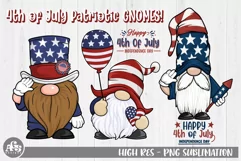 4th of July USA Patriotic Gnome Png Sublimation Design Product Image 1