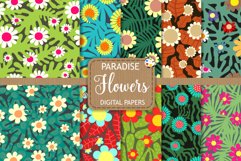 Paradise Flowers - Seamless Digital Paper Patterns Product Image 1