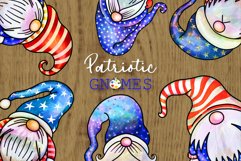 Patriotic Gnomes - Watercolor Doodle Holiday Clipart Set Product Image 1