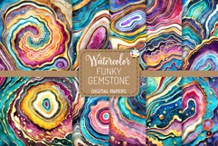 Funky Gemstone Set 2 - Transparent Watercolor Textures Product Image 1