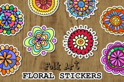 Folk Art Doodle Floral Stickers Product Image 1