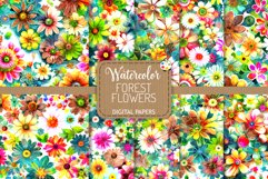 Forest Flowers - Watercolor Digital Pattern Papers Product Image 1