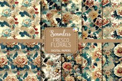Seamless Vintage Faded Fresco Floral Pattern Papers Product Image 1
