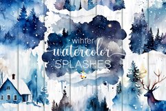 Winter Splashes - Transparent Watercolor Design Elements Product Image 1