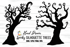 Spooky Silhouette Trees - SVG Vector Clipart Design Elements Product Image 1