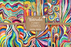 Funky Stripes - Transparent Watercolor Pattern Papers Product Image 1