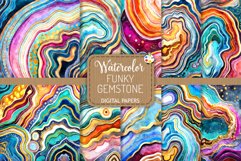 Funky Gemstone - Transparent Watercolor Background Textures Product Image 1