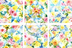 Patchwork Flowers - Watercolor Quilt Collage Patterns Product Image 2