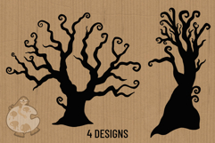 Spooky Silhouette Trees - SVG Vector Clipart Design Elements Product Image 2