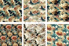 Seamless Vintage Faded Fresco Floral Pattern Papers Product Image 2