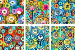 Watercolor Funky Dandelions - Transparent Digital Papers Product Image 2