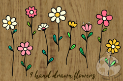 Simple Doodle Flowers - Hand Drawn Floral Elements Product Image 2