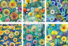 Funky Dandelions Set 3 - Transparent Watercolor Paintings Product Image 2