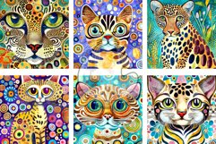 Wild Cats - Transparent Watercolor Portrait Paintings Product Image 2