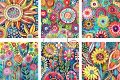 Funky Flowers Set 6 - Transparent Watercolor Floral Patterns Product Image 2
