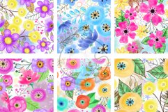 Seamless Watercolor Floral Collage Pattern Papers Set 3 Product Image 3