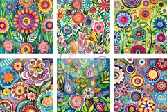 Funky Flowers Set 6 - Transparent Watercolor Floral Patterns Product Image 3