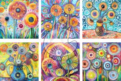 Funky Dandelions Set 2 - Transparent Watercolor Paintings Product Image 3