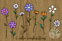 Simple Doodle Flowers - Hand Drawn Floral Elements Product Image 3
