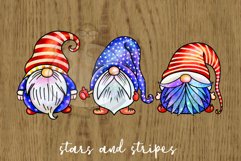 Patriotic Gnomes - Watercolor Doodle Holiday Clipart Set Product Image 3