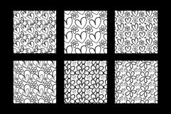 Hearts and Flowers Vector Coloring Pattern Papers Product Image 3