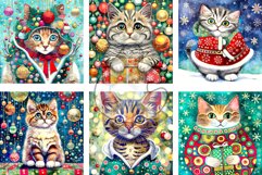 Christmas Cats - Transparent Watercolor Portrait Paintings Product Image 3