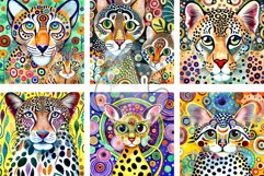 Wild Cats - Transparent Watercolor Portrait Paintings Product Image 3