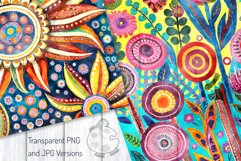 Funky Flowers Set 6 - Transparent Watercolor Floral Patterns Product Image 4