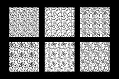 Hearts and Flowers Vector Coloring Pattern Papers Product Image 4
