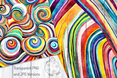 Funky Stripes - Transparent Watercolor Pattern Papers Product Image 4