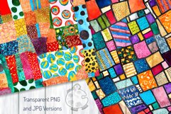 Patchwork Patterns Set 3 - Transparent Watercolor Papers Product Image 4