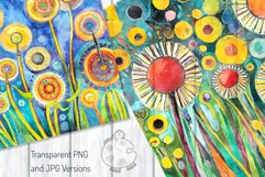 Funky Dandelions Set 2 - Transparent Watercolor Paintings Product Image 4