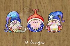 Patriotic Gnomes - Watercolor Doodle Holiday Clipart Set Product Image 4