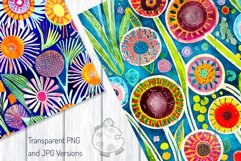 Watercolor Funky Dandelions - Transparent Digital Papers Product Image 4
