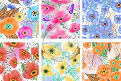 Seamless Watercolor Floral Collage Pattern Papers Set 3 Product Image 4