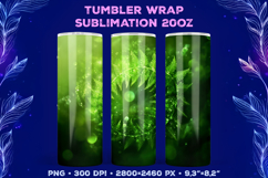 Tumbler Wrap Sublimation Design with Mystic Botanical Glow Product Image 1