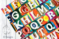 Alphabet - Watercolor Digital Typography Patterns Product Image 5