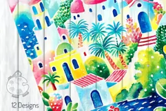 Riviera Town - Picturesque Watercolor Coastal Scenes Product Image 5