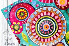 Funky Patterns - Watercolor Folk Art Boho Designs Product Image 5