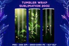 Tumbler Wrap Sublimation Design with Mystic Botanical Glow Product Image 1