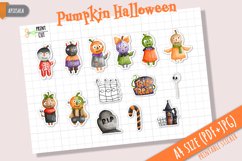 Cute Halloween Pumpkin Character Printable Sticker Stheet Product Image 1