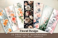 Floral Printable Bookmark Design Product Image 1