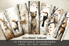 Woodland Animals Printable Bookmaks Product Image 1