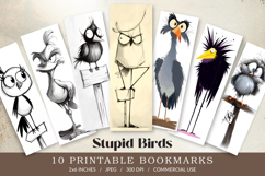 Whimsical Stupid Birds Bookmark Design Product Image 1