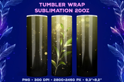 Tumbler Wrap Sublimation Design with Mystic Botanical Glow Product Image 1