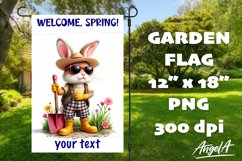Welcome, Spring! Garden flag sublimation designs, rabbit Product Image 1